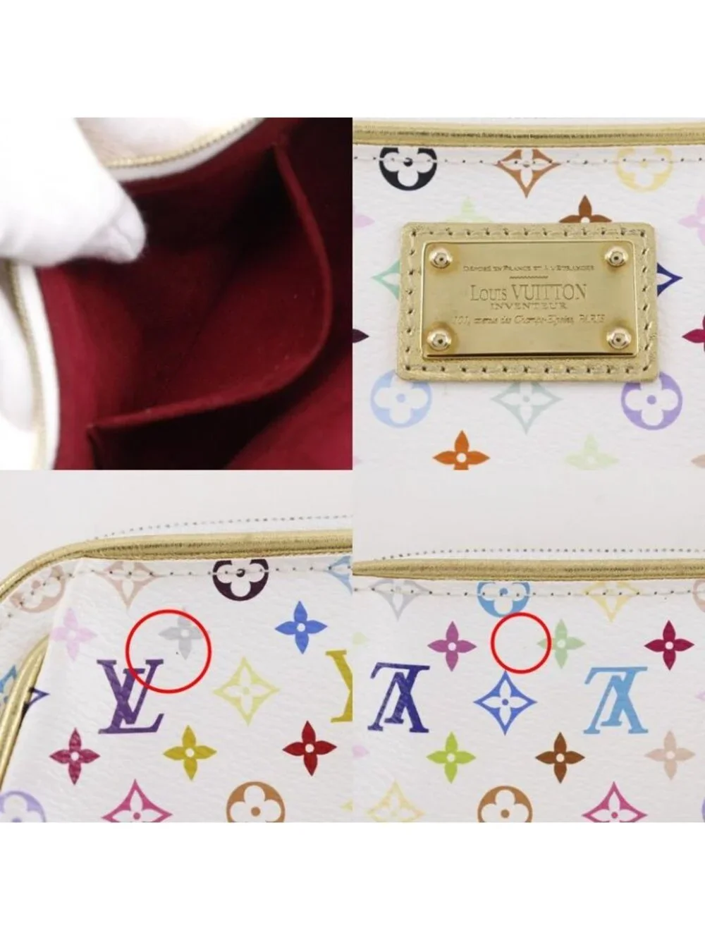 Louis Vuitton Kate Pouch Monogram Multicolor Blanc White Clutch - Picture 9 of 10